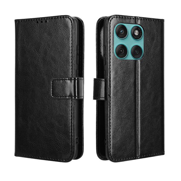 Crazy Horse Pattern Leather Case Compatible With Motorola Edge 50 Pro 5G