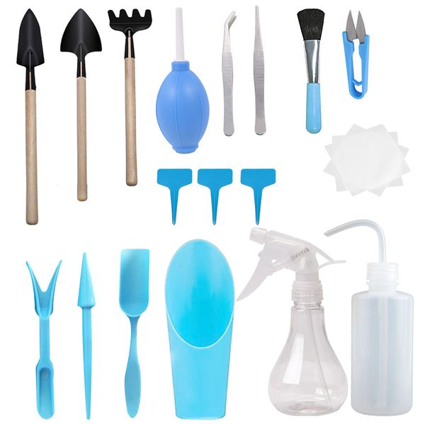 16 PCs Succulent Mini Garden Planting Hand Tools Set-Pink