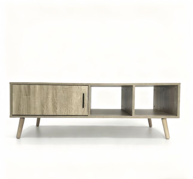Mia's Home Sydney TV Unit Stand - 120cm (Light Oak with Natural Wood Legs)
