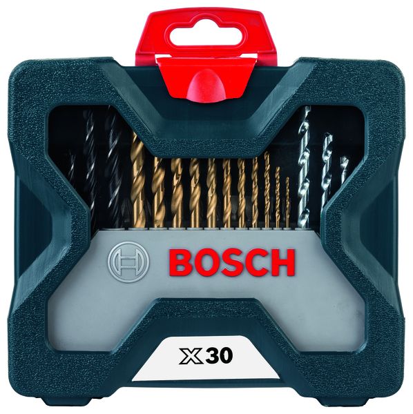 30-Piece X-Blue Line Titanium Set (Masonry, Wood, HSS-TIN + Screwdriver Bits)