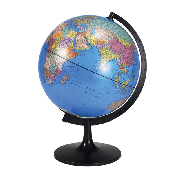 World Map Globe with Black Stand