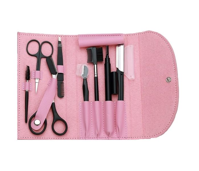 8 Piece Eyebrow Grooming Kit with Storage Bag - Eyebrow Shaping Tool