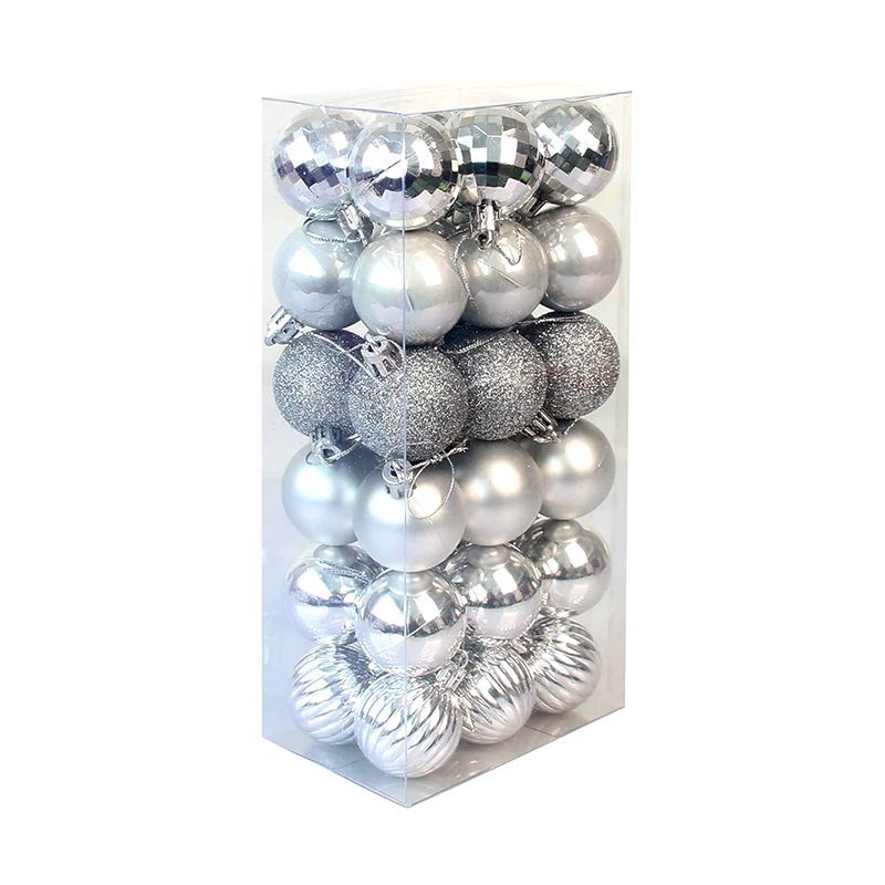 34-Piece Christmas Balls- Silver