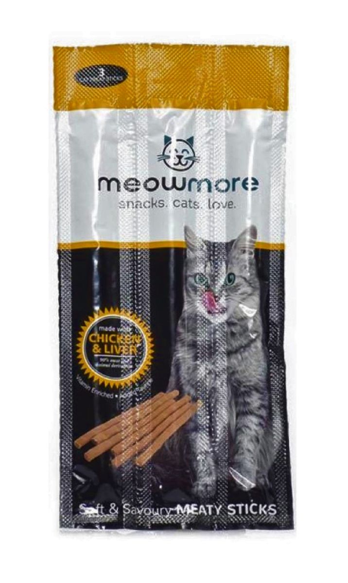 MeowMore Chicken & Liver Cat Treat Sticks 3's 3 Pack Shop Today