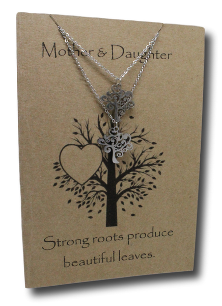 Stainless steel Pendant Necklaces Tree Pendant &amp; Chains (x2)