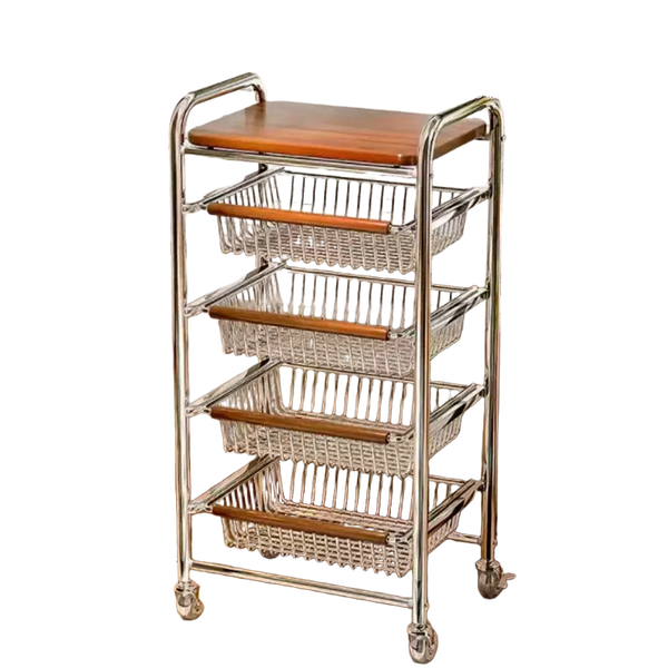 VJIAHOA 5 Tier Rolling Storage Trolley Home Mobile Utility Shelf