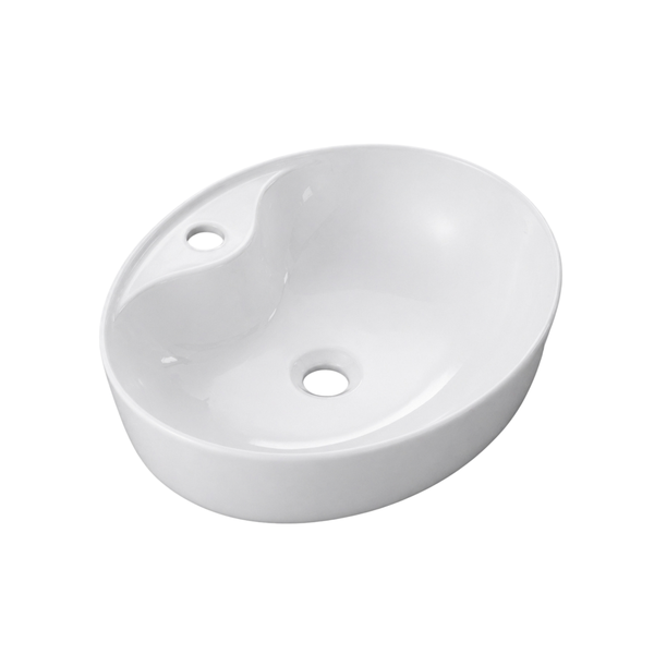 Oval White Ceramic Vessel Basin 59 x 42.5 x 16.5 cm AY266-016