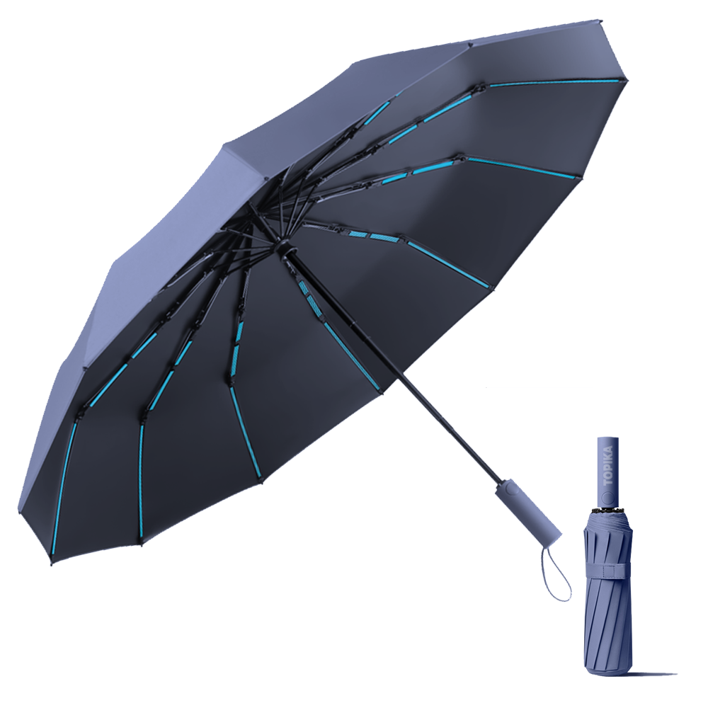 Topika Windproof Travel Umbrella, Automatic Folding Windproof &UV-Resistant