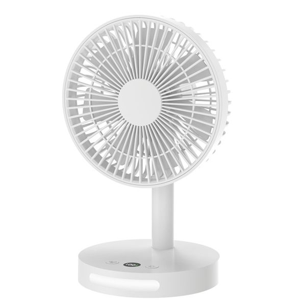 Digital Display Office Mini Desktop Night Light Electric Fan Black