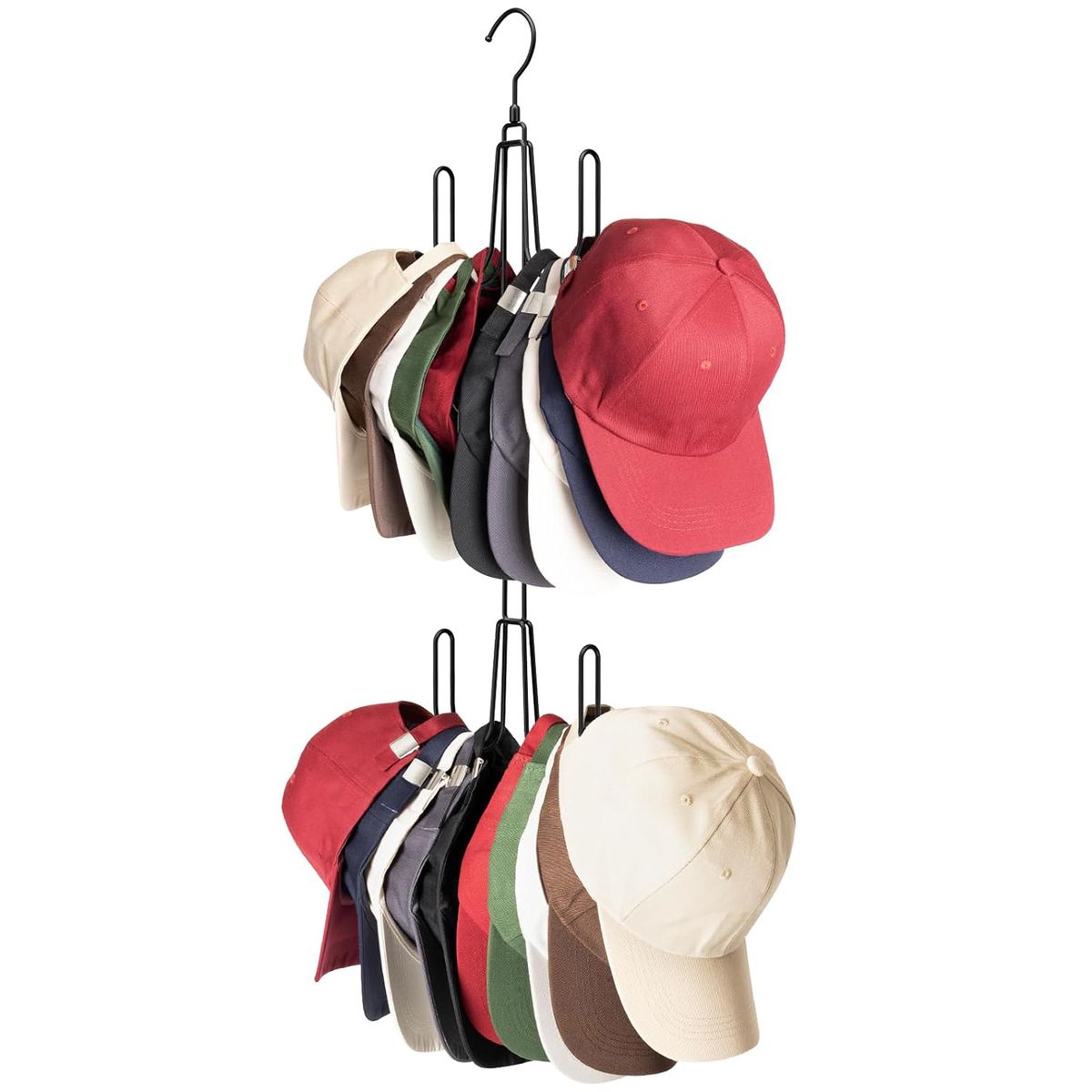 Hat Hangers For Closet-Baseball Cap Holder Organiser-Stainless Steel-4 Hook
