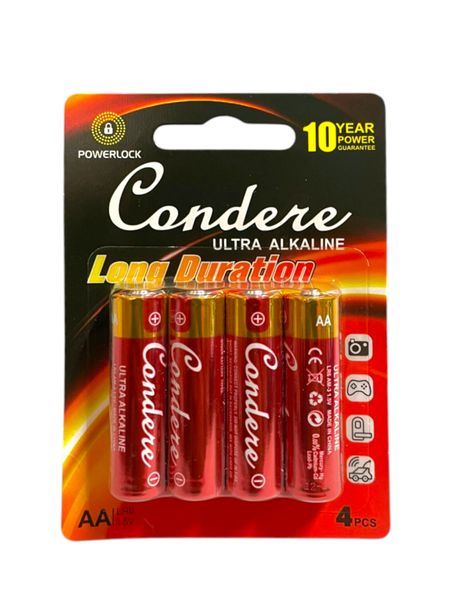 Ultra Alkaline AA Long Duration Batteries- 4 Pack Red &amp; Gold
