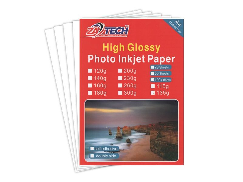 ZATECH A4 High Gloss Photo Paper 135 gsm - 100 Sheets | Shop Today. Get ...