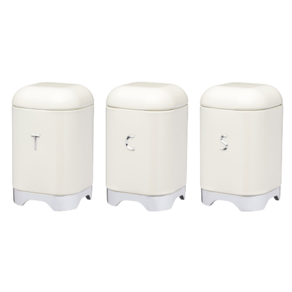 Retro Canister Set 3 Piece Assorted Colours