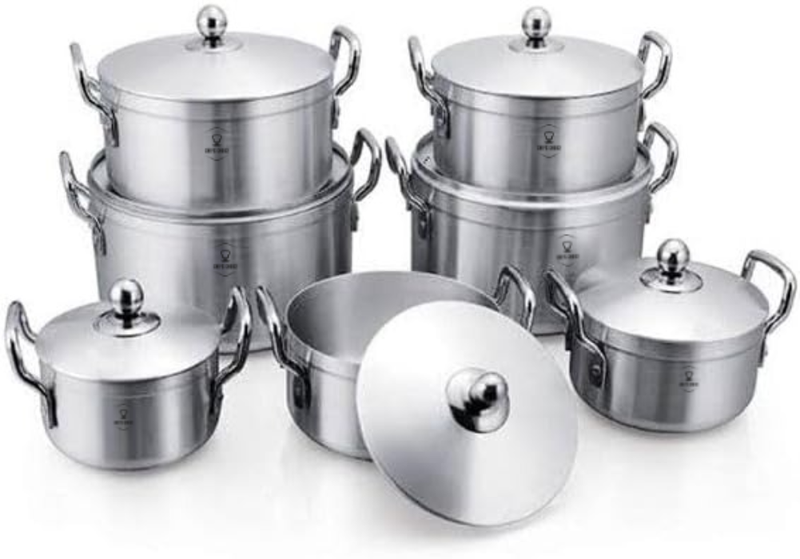 Chefs Choice PS14 7-Piece Aluminium Cookware Pot Set - Heavy-Duty
