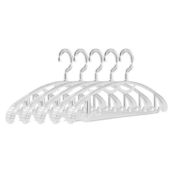 5 Pack of Thicker Seamless Transparent Hangers - Transparent