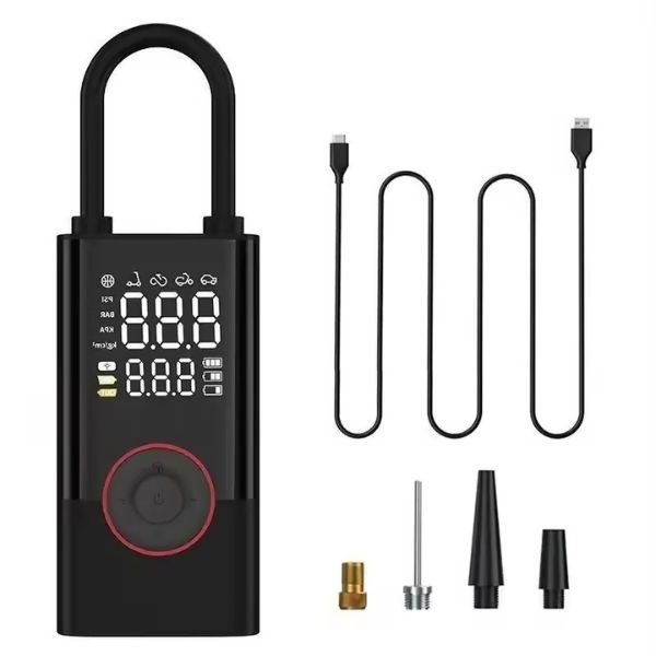 Portable Digital Tyre Air Compressor - Rechargeable Pump with LCD Display