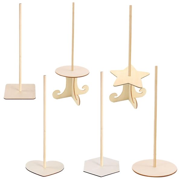 Party Decor Wooden Donut Display Stand Holders Set of 6 - 30cm