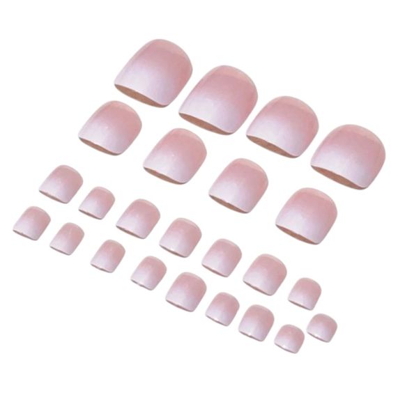 24 Piece - French Gradient White Square Atificial Press On Hand Nails
