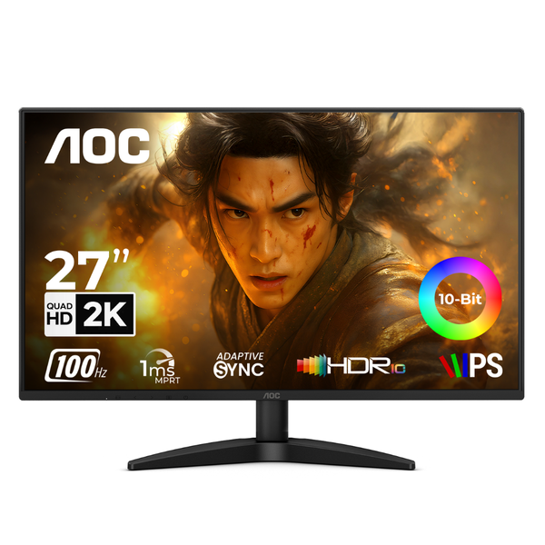 AOC Q27B36 27 QHD IPS Monitor - 2560×1440, 100Hz, 1ms, HDR10