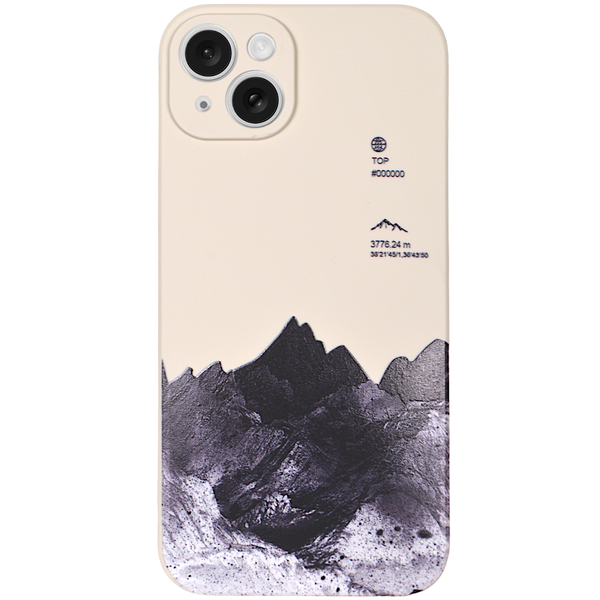 Cream - Phone Case with Mountain Print &amp; Pro Camera - Iphone 14 Plus