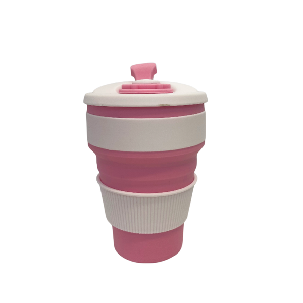Silicone Collapsible Travel Cup Foldbale Cup with Lid 350ml