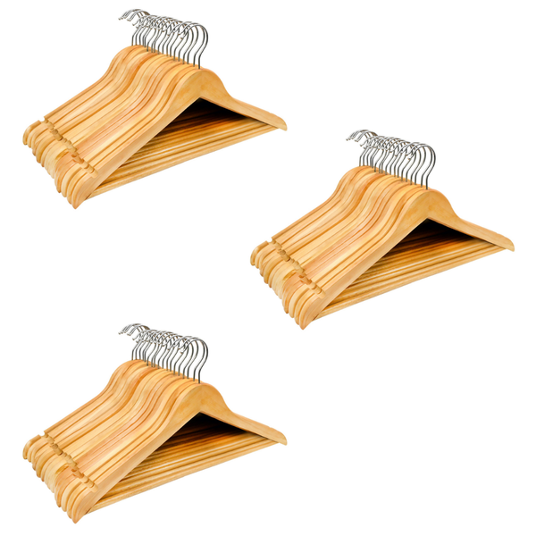 Anchor 60 Premium A Grade Wooden Non-Slip Hangers Hanging Coat Clothes