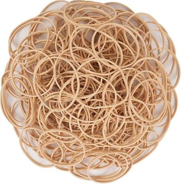 Size 34 Rubber Bands (200g) - Beige Elastic Bands (Approx. 4" x 1/8")