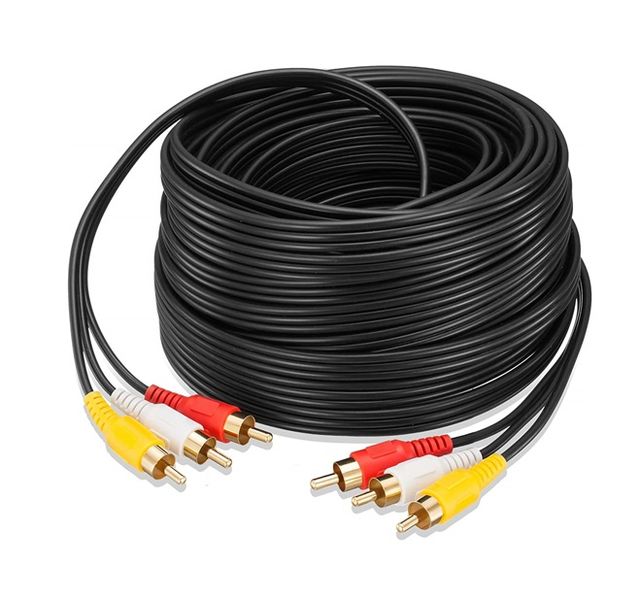 Black 20M AV Cable RCA Male To RCA Male