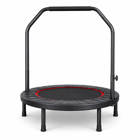 Foldable Mini Trampoline with U Adjustable Foam Handle- 200KG Capacity Image