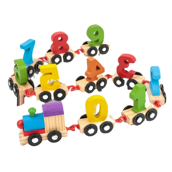 Education Early Learning Wooden Creche Numbers Train Gift Set