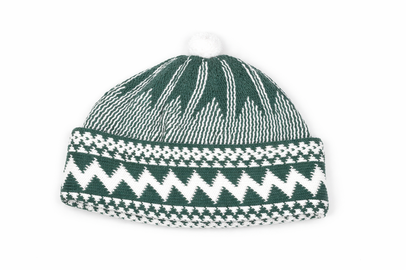 Two Toned Geometric Pattern Free Size Winter Beanie Hat for Teen Boys