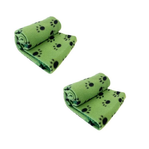 Pet's Fleece Blankets 90x150cm (Setof 2) Green