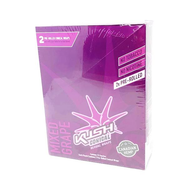 KUSH Conical Wrap Grape (Box of 15x2)