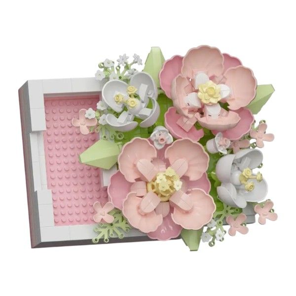 494 Piece - Flower Bouquet Building Block Set - Pink