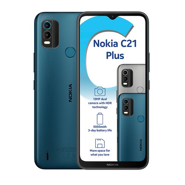 Nokia C21 Plus 32GB Dual Sim -Dark Cyan, 6.5" HD+ Display | 4000mAh Battery