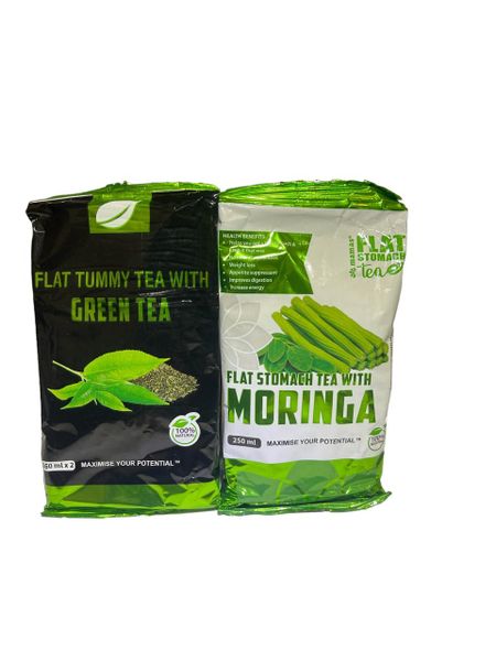 Flat Tummy Tea with Green Tea &amp; Flat Tummy Tea with Moringa