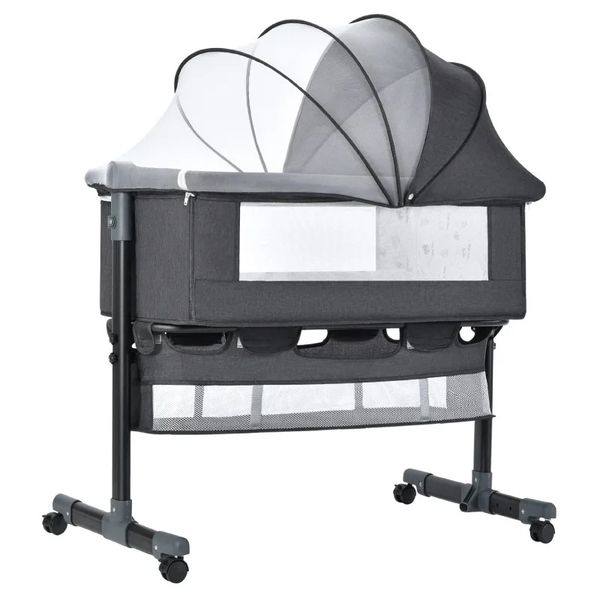 3 In 1 Bedside Baby Bassinet Sleeper Crib With Bed Nets