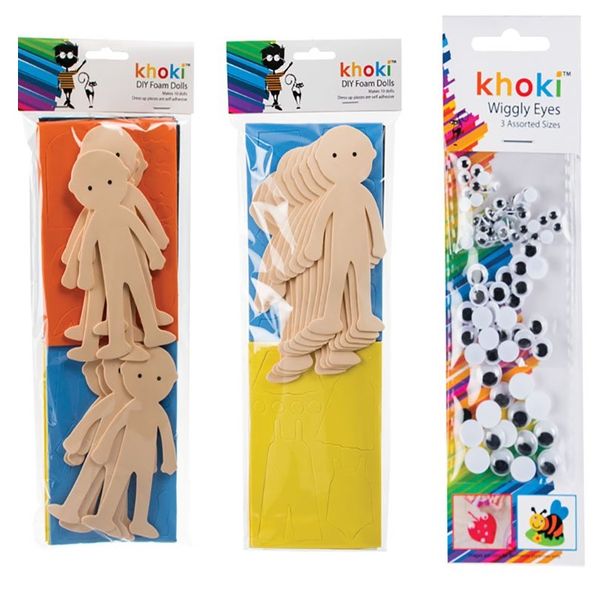 Art+Craft 2 Sets Foam Dolls &amp; Wiggly Eyes Assortment