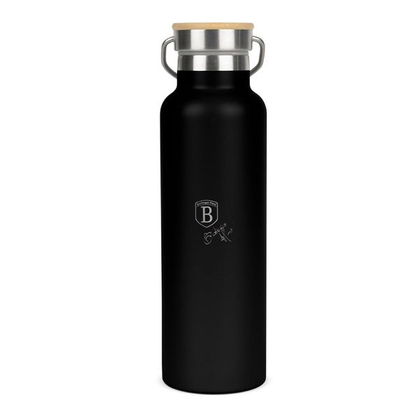 Berlinger Haus 0,6 Litre Stainless Steel Flask with Bamboo Lid - Matt Black