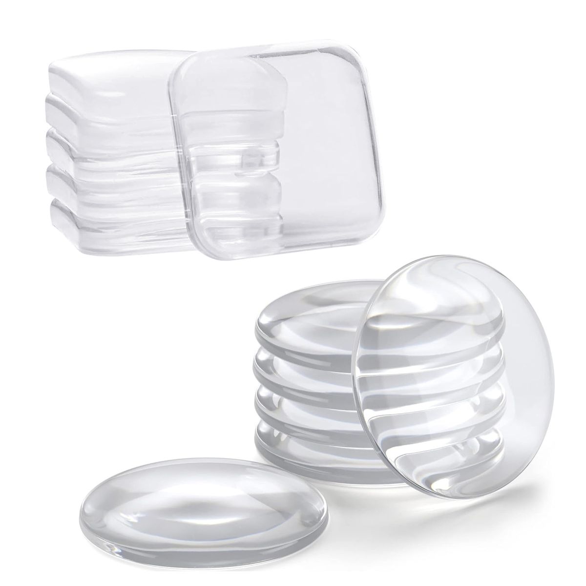 12pc Door Handle Wall Protector Self Adhesive Bumper Pads Cabinet Furniture