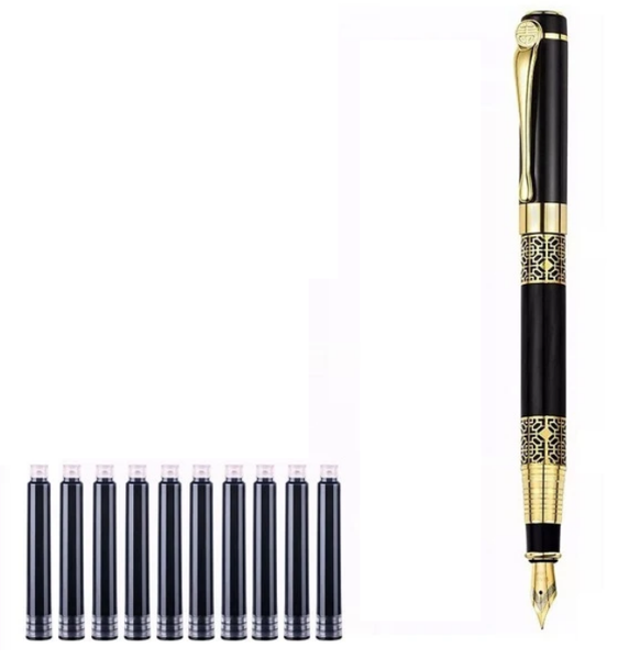 F Nib Fountain Pen with 10 Ink Refills