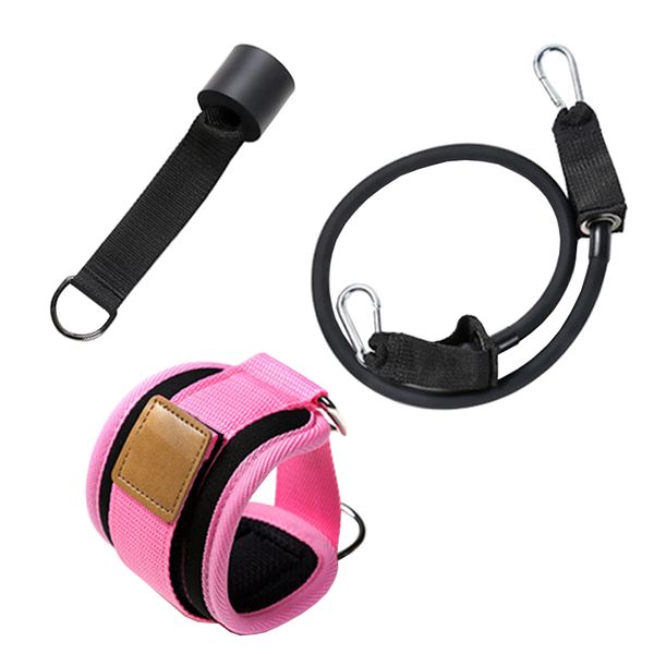 3 Piece Latex Yoga Rubber Loop Tube Yoga Pull Rope Set - Black