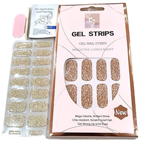 Cleo Gel Strips - Glitter Gold