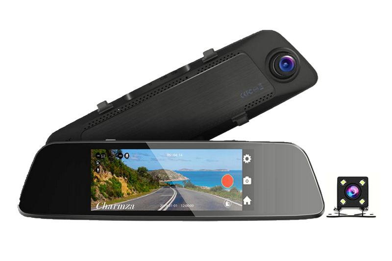 Charmza Car Mirror HD Camera Touch Screen Dual Lens with 32G Memory Card