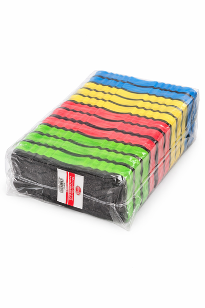 Whiteboard &amp; Blackboard Eraser- Assorted Colours-12 Pack