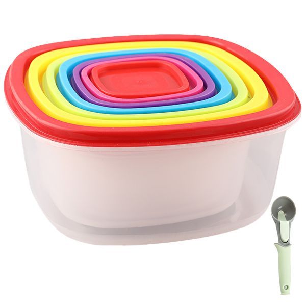 Stackable Rainbow Food Storage Container - 7 Pieces 