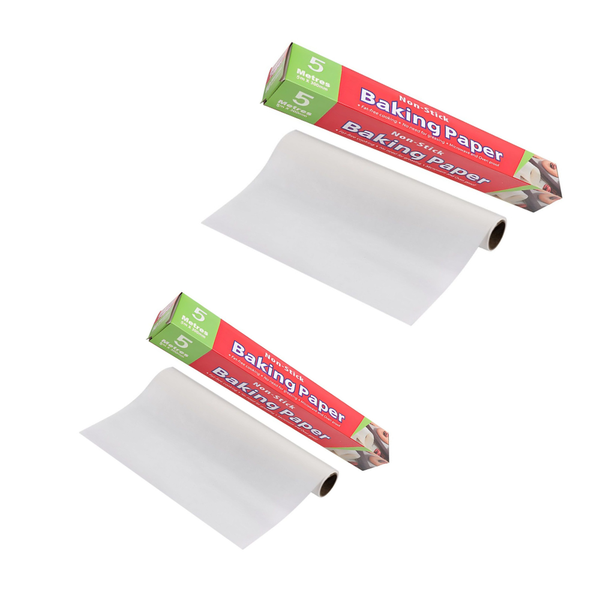 2 Pack Non-Stick Food-Grade Baking Paper Roll (5m Each)