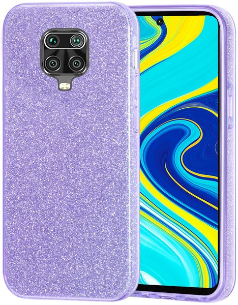 Tekron Glitter Sparkle Bling Case for Xiaomi Redmi Note 9S / 9 Pro -Purple