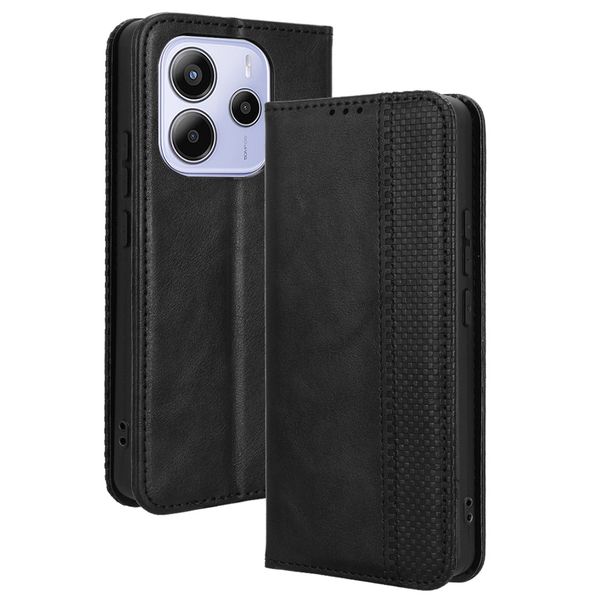 Magnetic Buckle Patterned Leather Cover Compatible With Redmi Note 14 4G