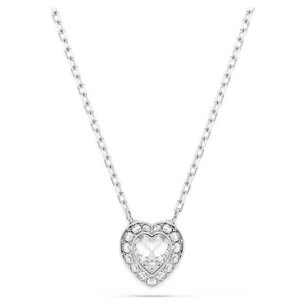 White Heart Necklace With Swarovski Diamonds